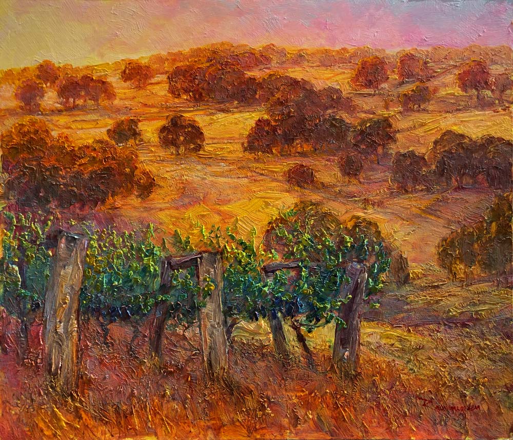 The Vintage at Margaret River by Ken Rasmussen - Oil on Board Painting