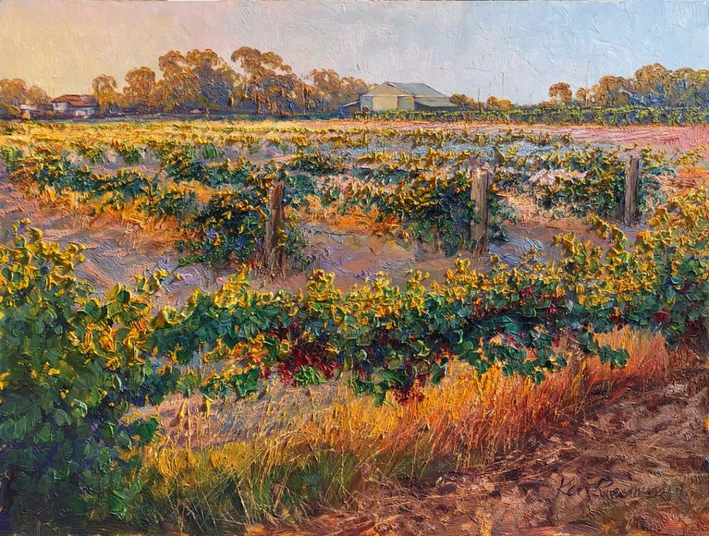 Vines in The Upper Swan by Ken Rasmussen - Oil on Board Painting
