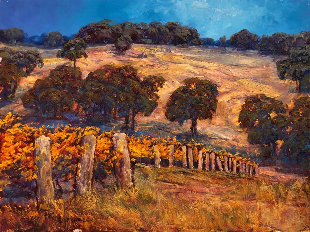 Autumn Night at Margaret River by Ken Rasmussen - Oil on Board Painting