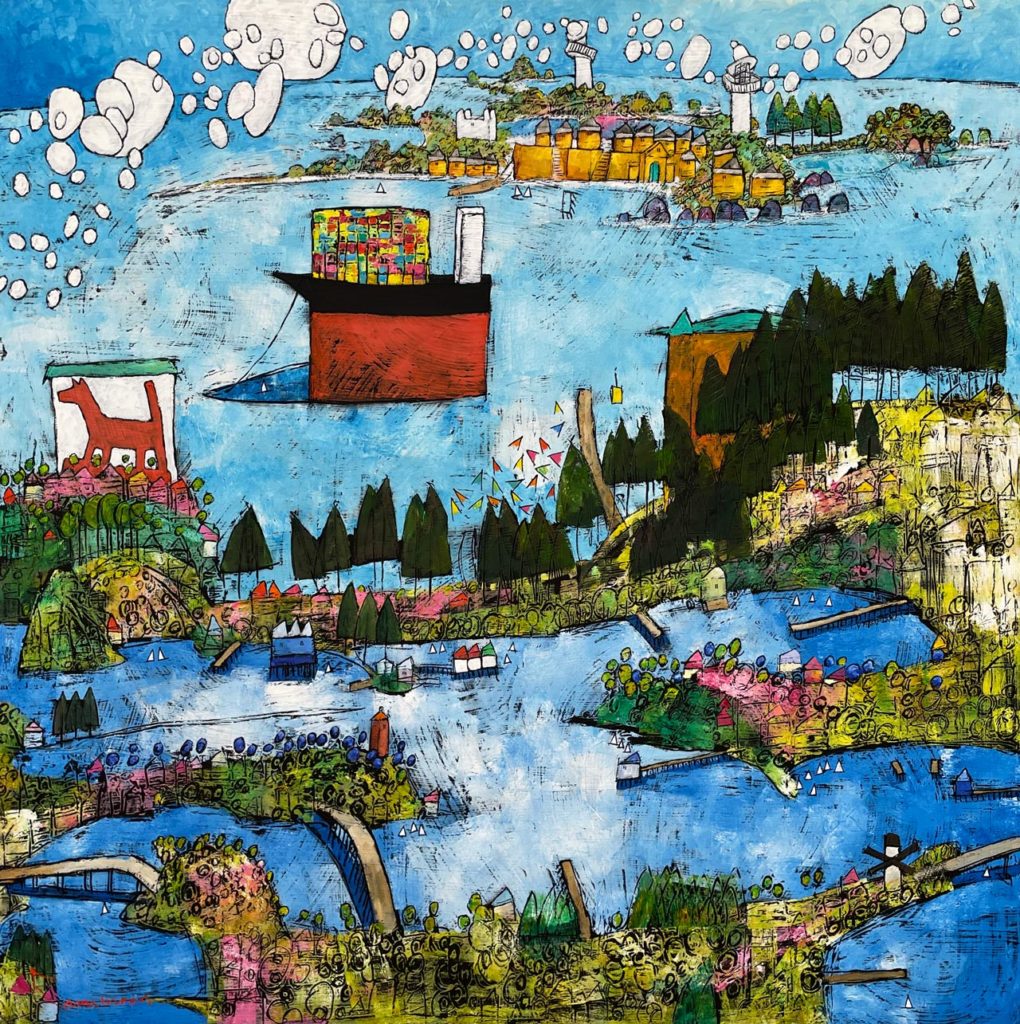 Still In Paradise - Oil Painting by Ken Rasmussen showing Rottnest, Cottesloe and Fremantle