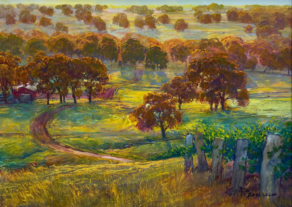 U83 Sunset Over Caves Road, oil painting by Ken Rasmussen