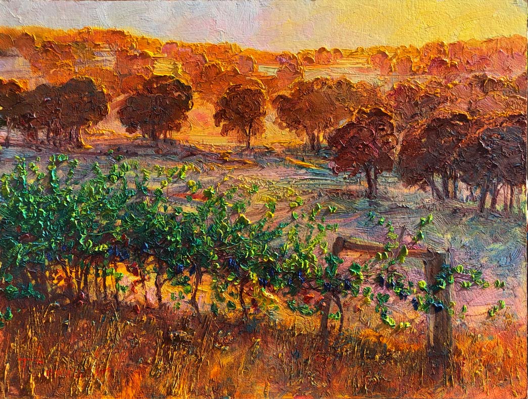 Summer Sunset at Margaret River by Ken Rasmussen - Oil on Board Painting